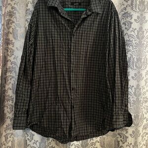Alfani Black and White Plaid Shirt